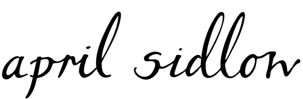 black cursive text 'april sidlow'